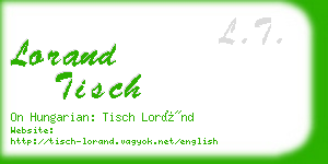 lorand tisch business card